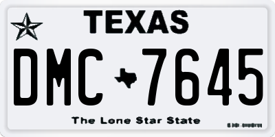 TX license plate DMC7645