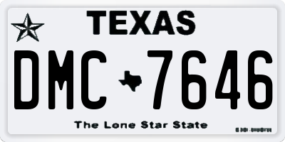 TX license plate DMC7646