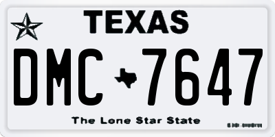 TX license plate DMC7647