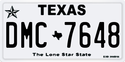 TX license plate DMC7648