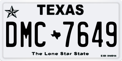 TX license plate DMC7649