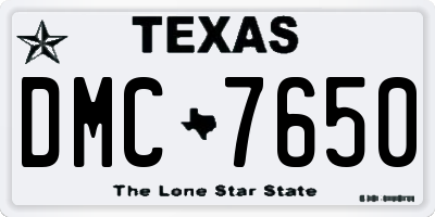 TX license plate DMC7650
