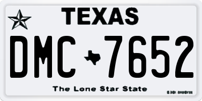 TX license plate DMC7652