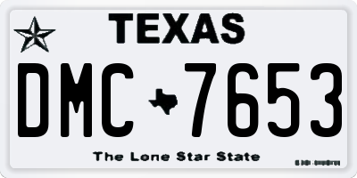 TX license plate DMC7653