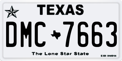 TX license plate DMC7663