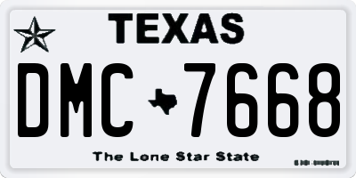 TX license plate DMC7668