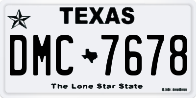 TX license plate DMC7678