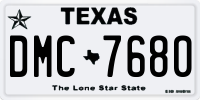 TX license plate DMC7680