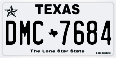 TX license plate DMC7684