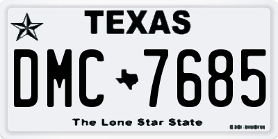 TX license plate DMC7685