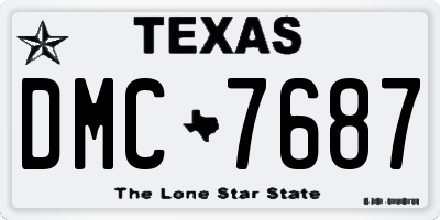 TX license plate DMC7687