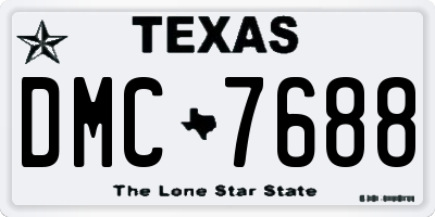 TX license plate DMC7688