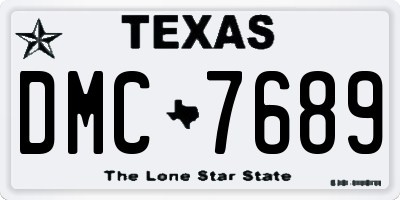 TX license plate DMC7689