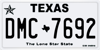 TX license plate DMC7692