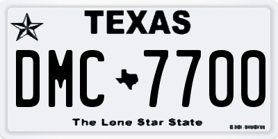 TX license plate DMC7700