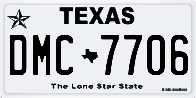 TX license plate DMC7706