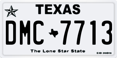 TX license plate DMC7713