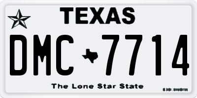 TX license plate DMC7714