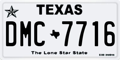 TX license plate DMC7716