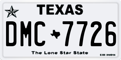 TX license plate DMC7726