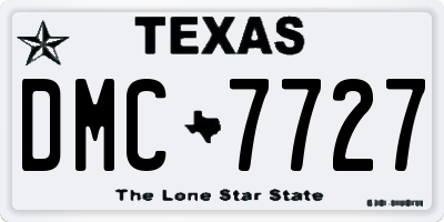 TX license plate DMC7727
