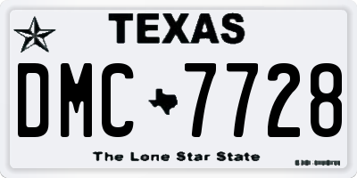TX license plate DMC7728
