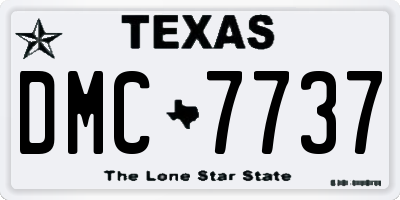 TX license plate DMC7737