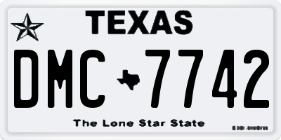 TX license plate DMC7742