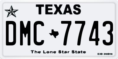 TX license plate DMC7743