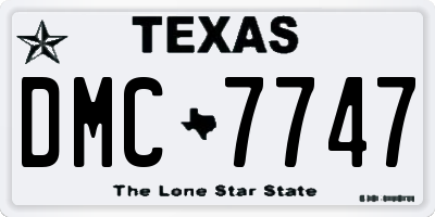 TX license plate DMC7747
