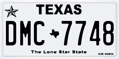 TX license plate DMC7748
