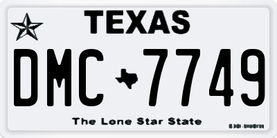 TX license plate DMC7749