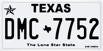 TX license plate DMC7752
