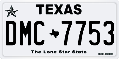 TX license plate DMC7753