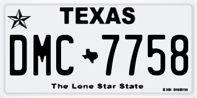 TX license plate DMC7758