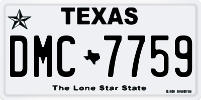 TX license plate DMC7759