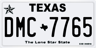 TX license plate DMC7765