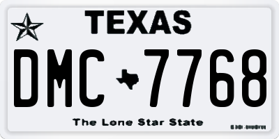TX license plate DMC7768