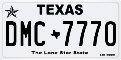 TX license plate DMC7770