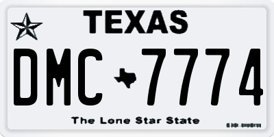 TX license plate DMC7774