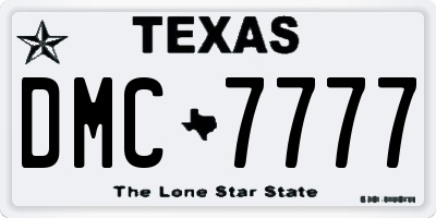 TX license plate DMC7777
