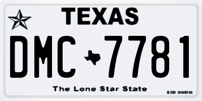 TX license plate DMC7781