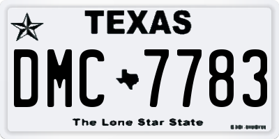 TX license plate DMC7783