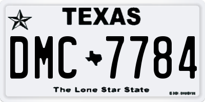 TX license plate DMC7784