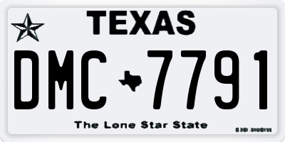 TX license plate DMC7791
