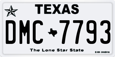 TX license plate DMC7793