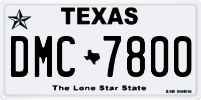TX license plate DMC7800