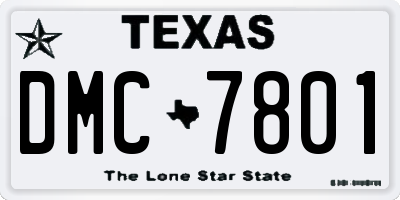 TX license plate DMC7801