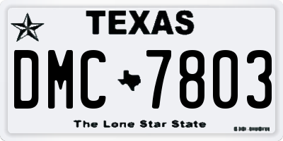 TX license plate DMC7803