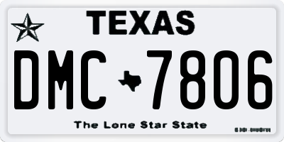 TX license plate DMC7806